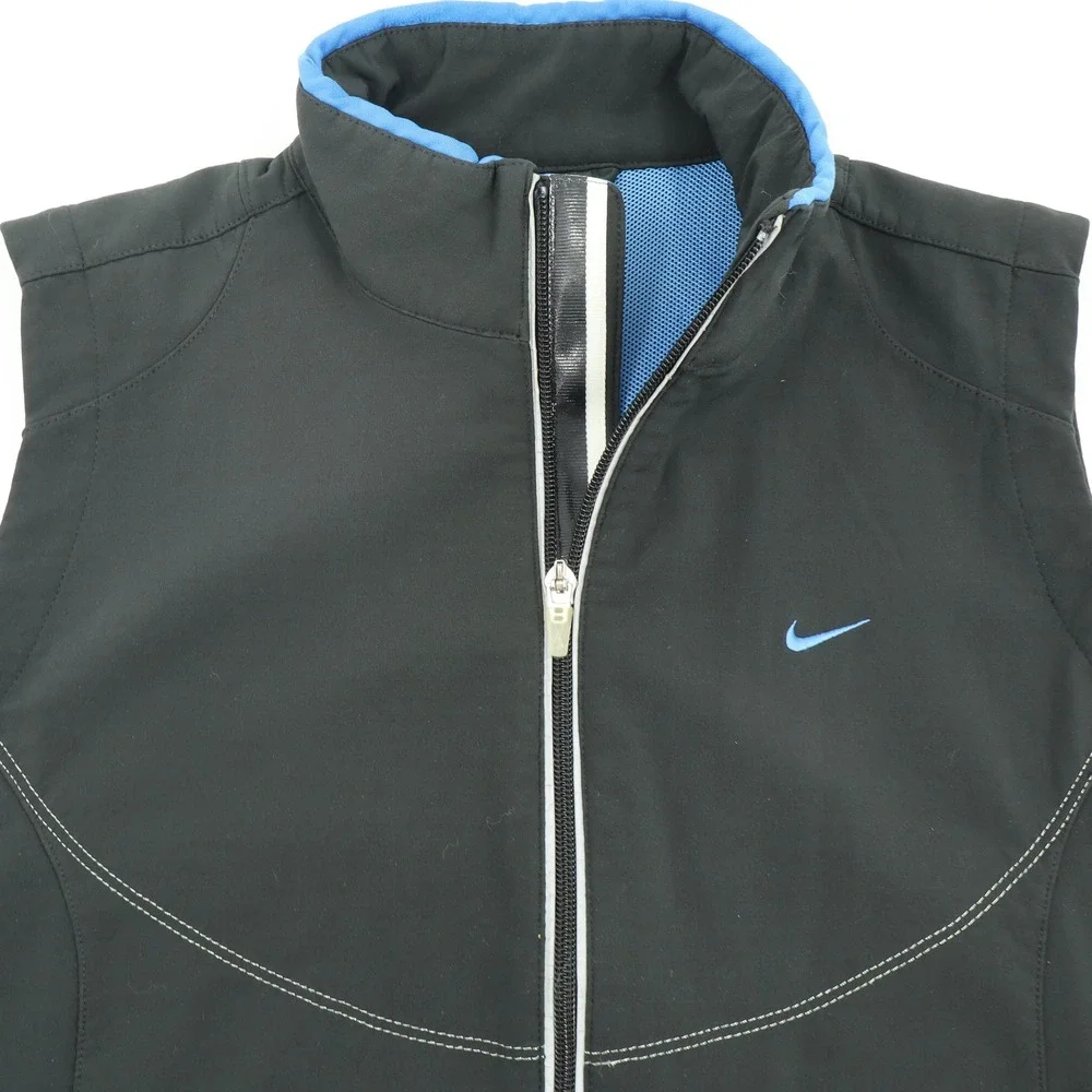 Nike Sphere Pro Womens Black‎ Blue Full Zip Running Vest H40307QVE Medium